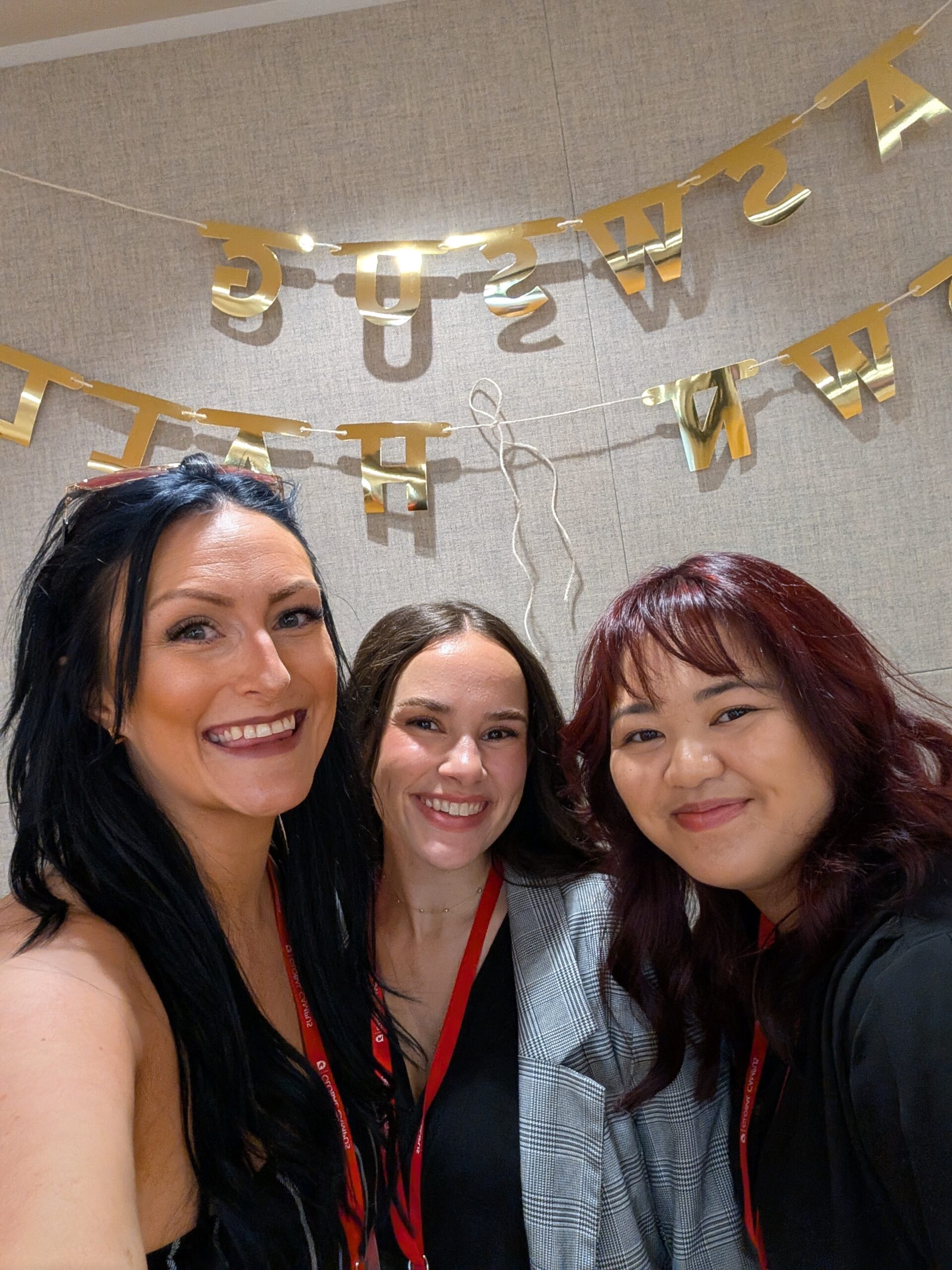 ASWSUG Vice President Rikki, President Hannah, and Director of Finance Adela.