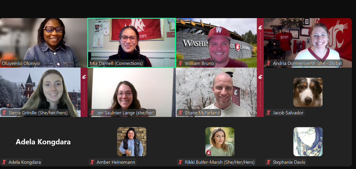 WSU Global Campus community members connecting during an online Zoom event hosted by Global Connections.