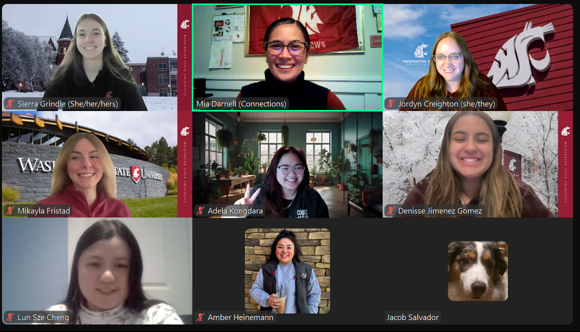 WSU Global Campus community members connecting during an online Zoom event hosted by Global Connections.