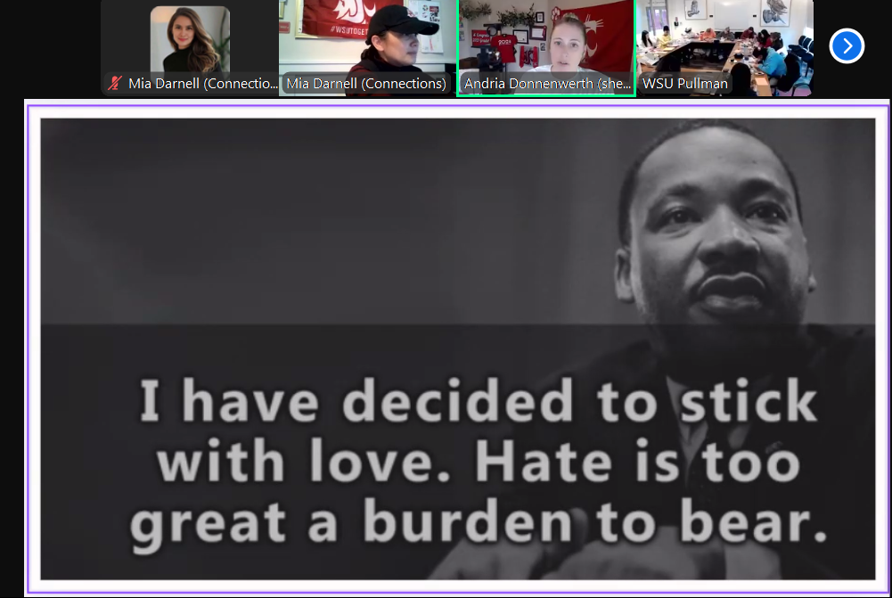 WSU Global Campus community members connecting during an online Zoom event hosted by Global Connections.