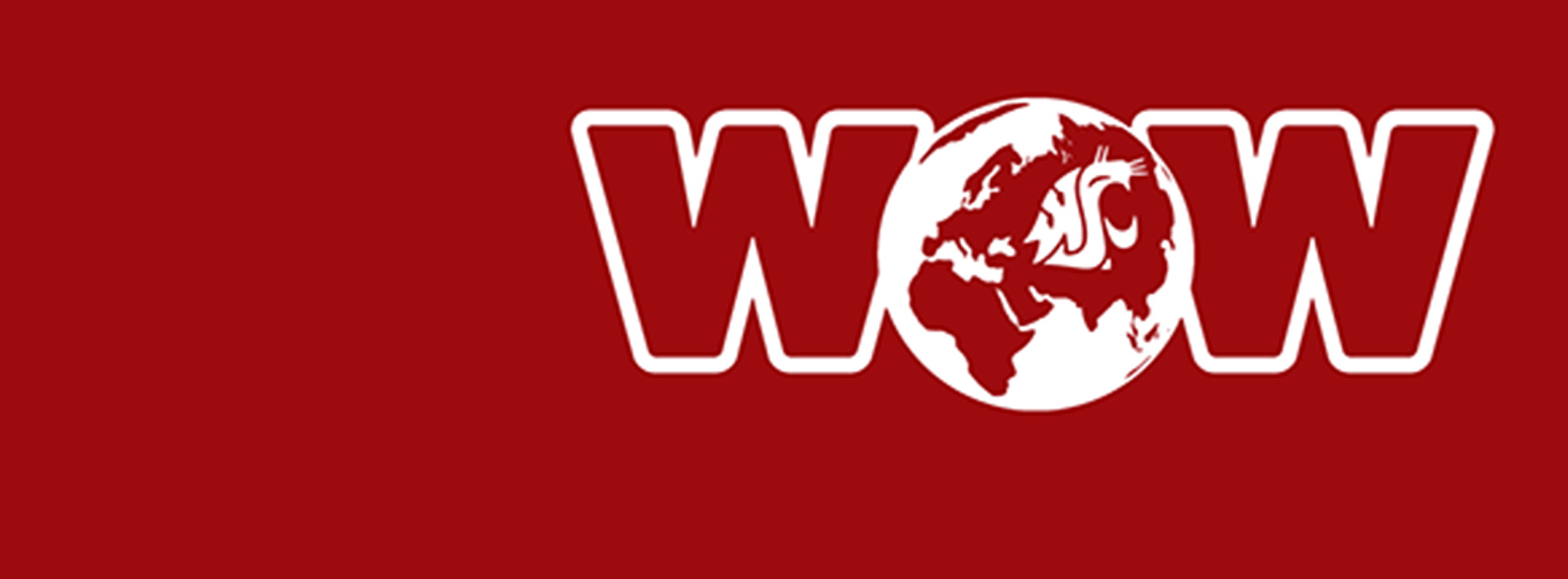Crimson banner with Week of Welcome globe logo.