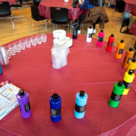 Untold Stories Event paint and water set up