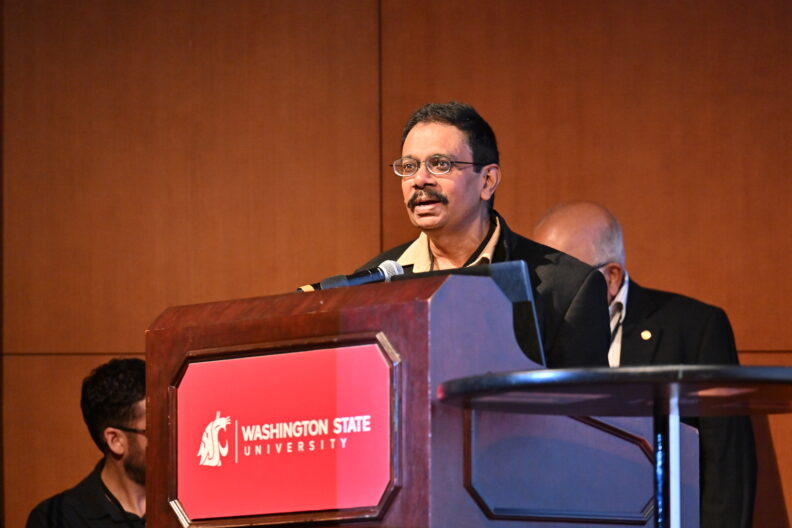ESIC director and professor Dr. Mani Venkatasubramanian speaking at the ESIC 50th Anniversary Afternoon Session