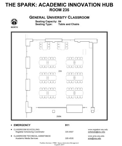 Room 235 - Classroom layout floor plan