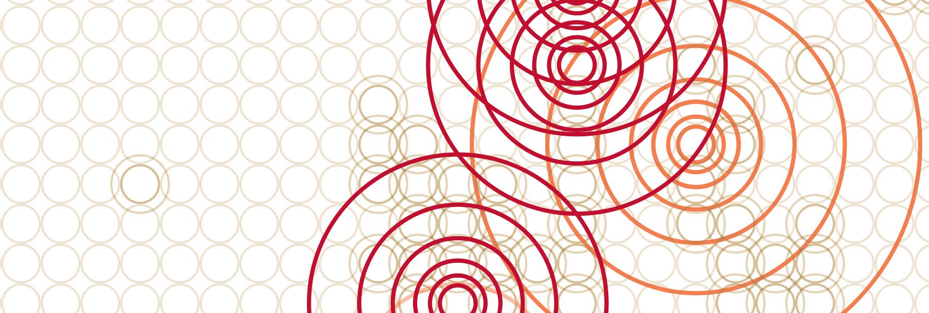 Place holder image in lieu of WSU staff member. A pattern of circles on a dark background. Larger circles emerge in the foreground with red and orange coloring.