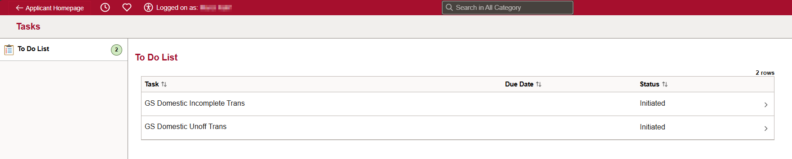 Screenshot of the To Do List in myWSU