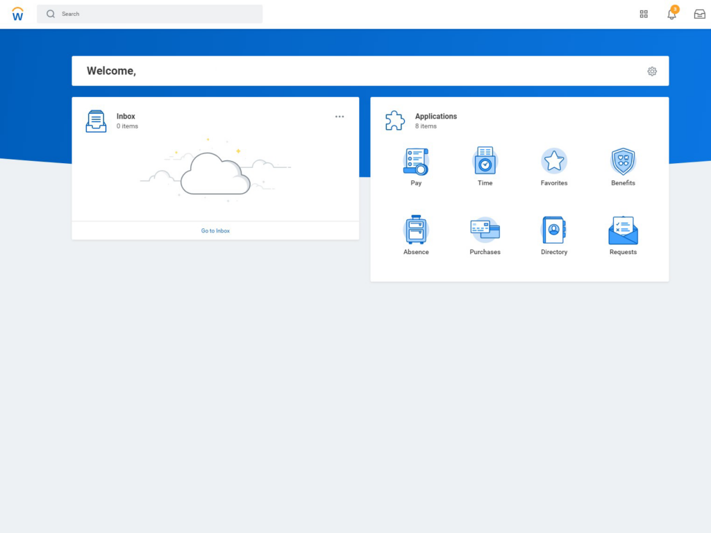Screenshot of the WSU Workday dashboard.