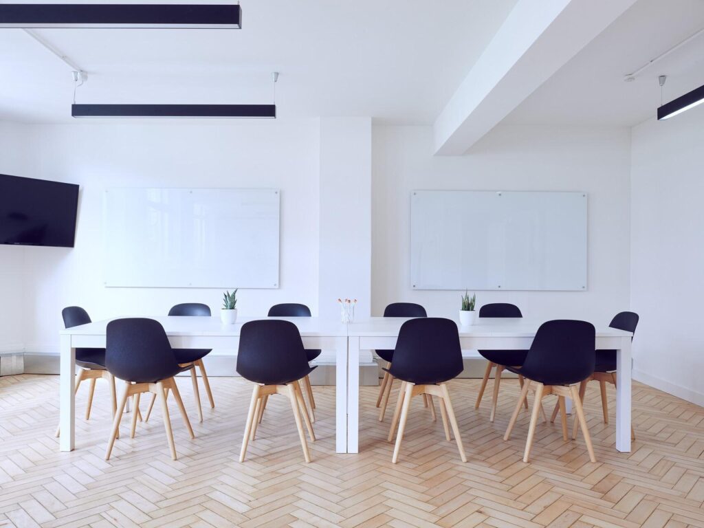 An empty conference room.
