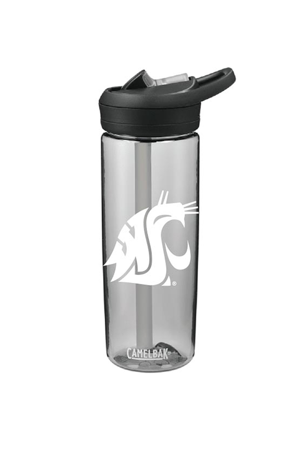 This 20oz bottle is shatter, stain, and odor resistant with screw-on lid, spill proof bite valve, and one finger carry handle.