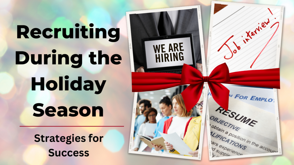 four photos related to hiring: guy in a suit holding a we're hiring sign; line of people holding resumes; calendar entry: job interview; resume text
