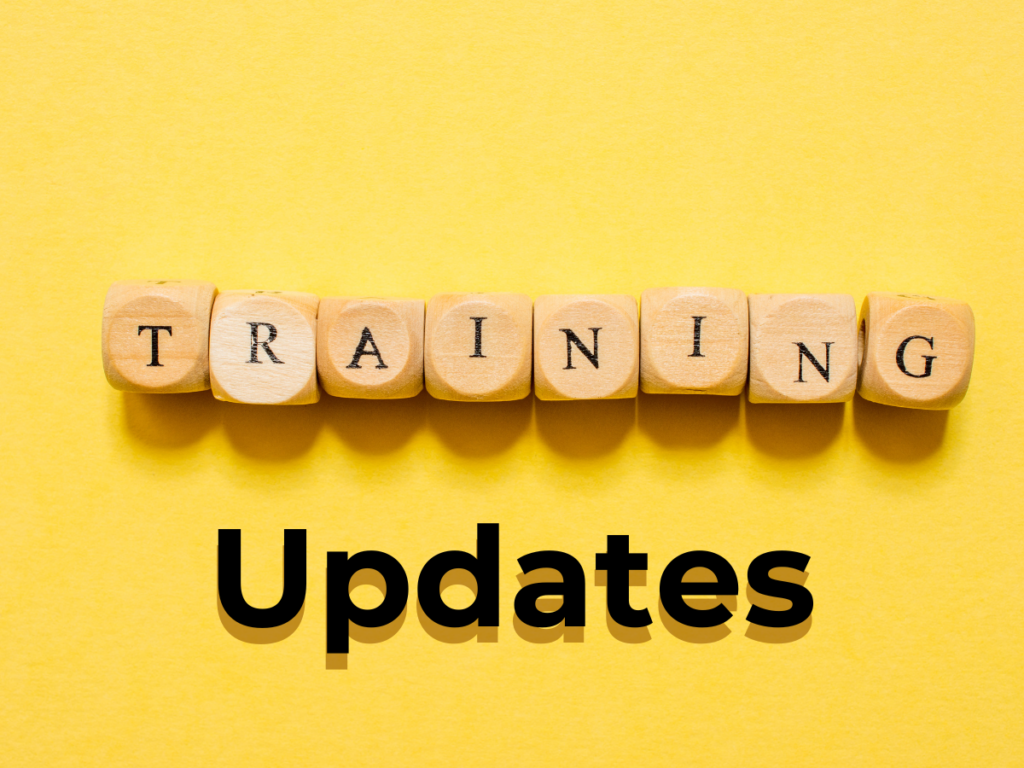 Training Updates on a yellow background