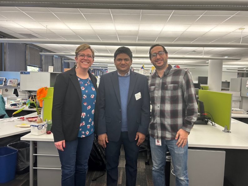 From left to right, Meghan Calabro, Dr. Ahmed Saber, Fransico Neto 