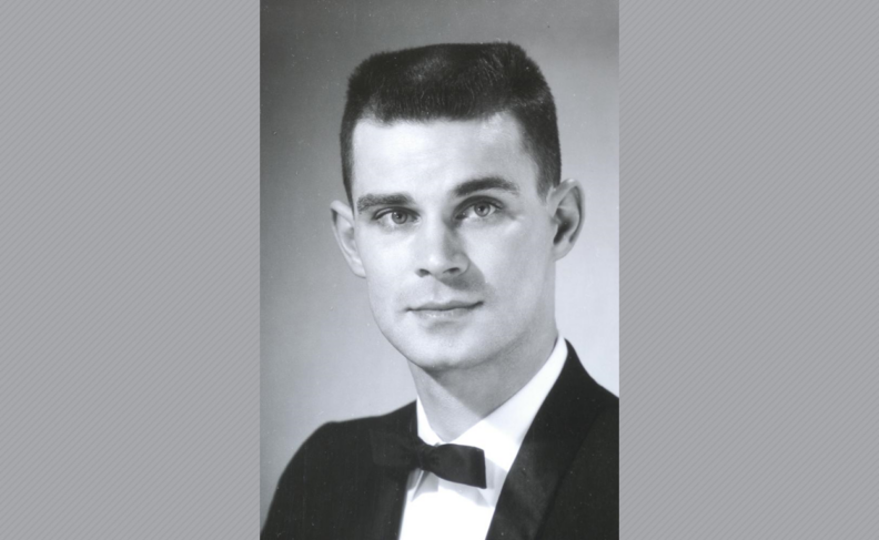 Black and white photo of Jerold Fullerton wearing tuxedo.