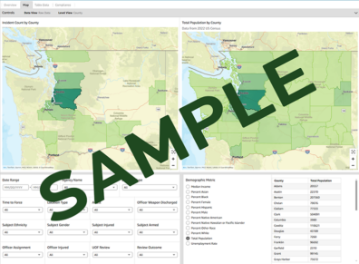 Sample of the map view of the forthcoming data dashboard.