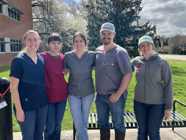 The DVM student palpation competition team poses for a group shot.