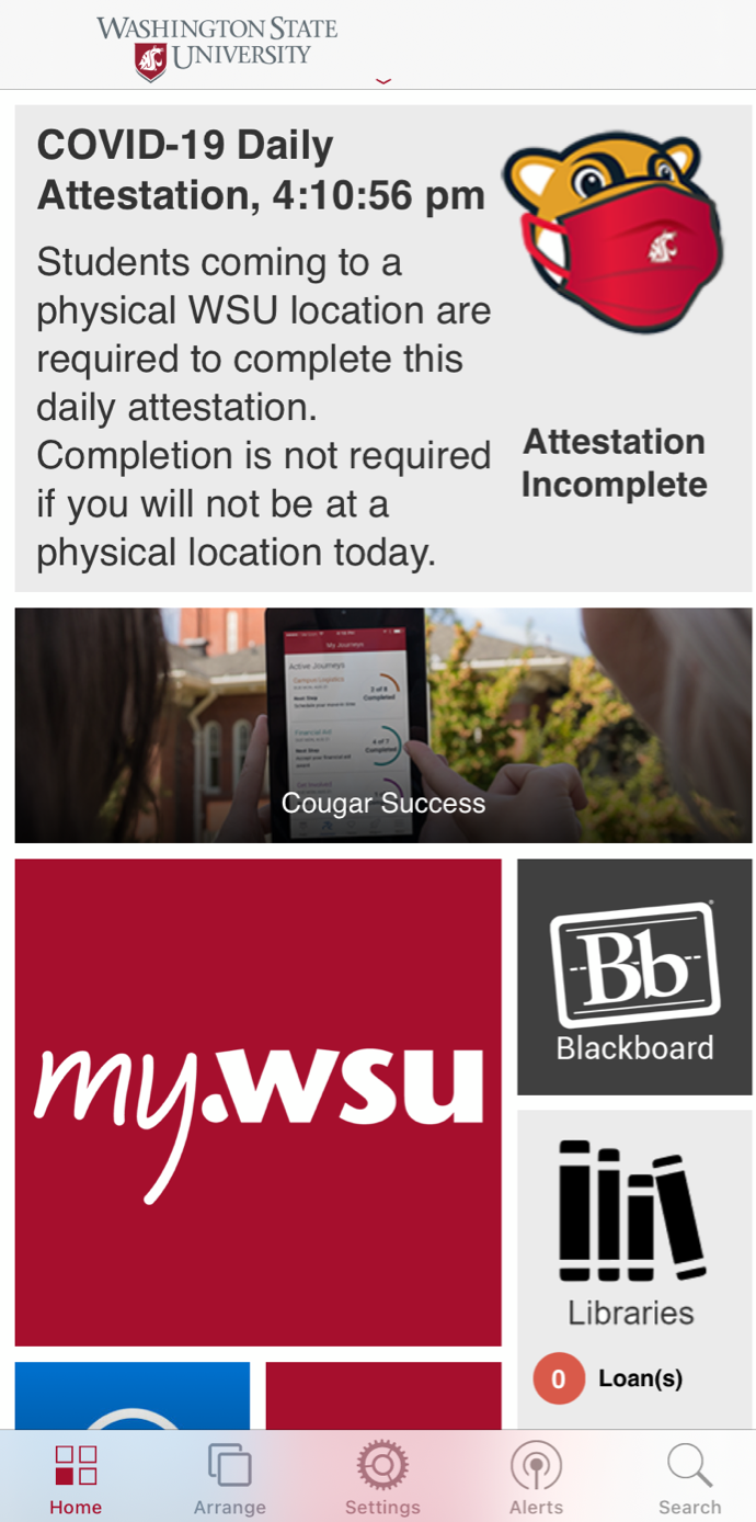 CampusM home screen