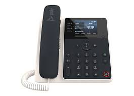 Stock image of a Poly E220 Desk Phone installed in the Pullman GUC classrooms