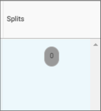 Splits section showing the number zero, indicating no cost splits have been added.