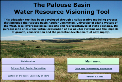 Palouse Basin Water Resource Visioning Tool