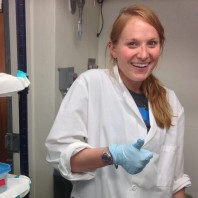 Sarah showing her excitement about her experiment!