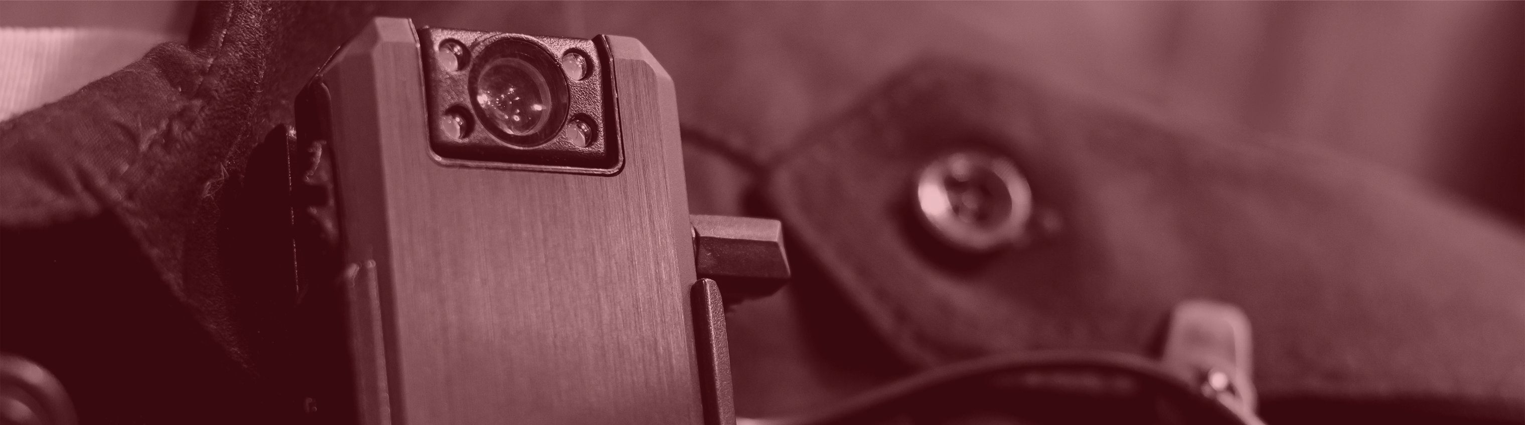 Closeup of a police body camera.