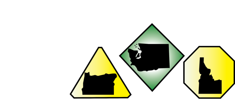 Icons for three US states: Oregon, Washington, and Idaho.