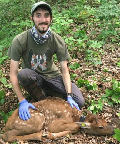 Nathan Hooven in the field