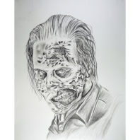 realistic melted face man