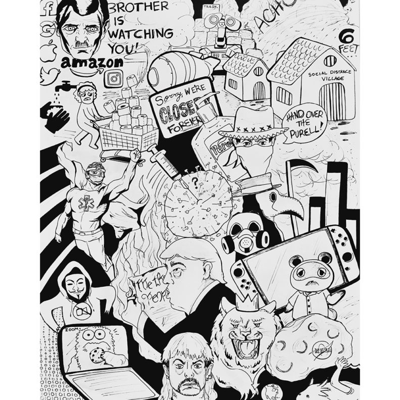 black and white drawing