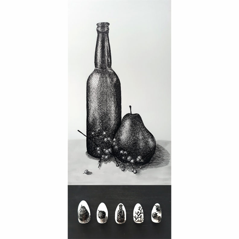 Still life and painted nails