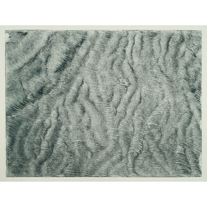 Textured monotype of organic lines.