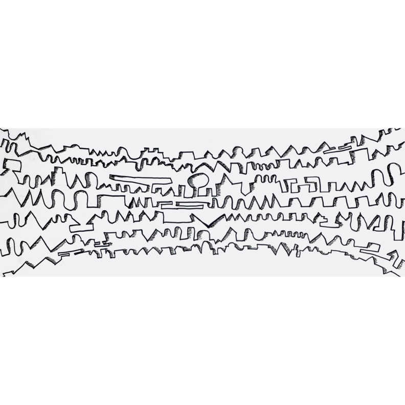 Rows of graphic cartoony lines.