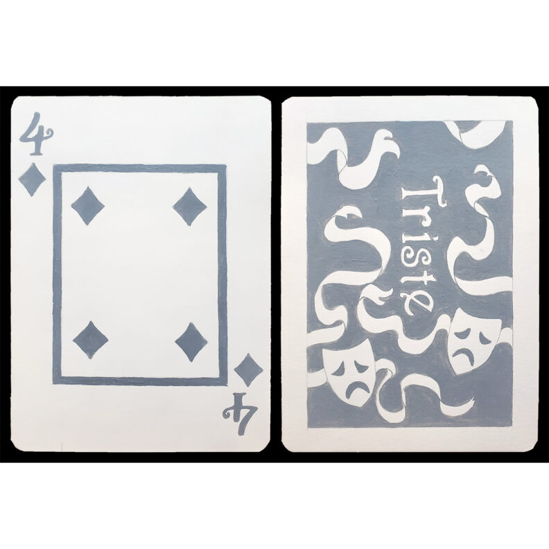 Front and back side of a playing card.