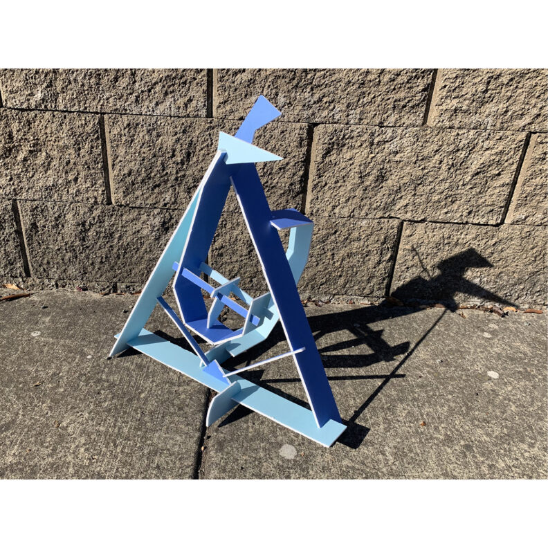 Triangular cardboard sculpture