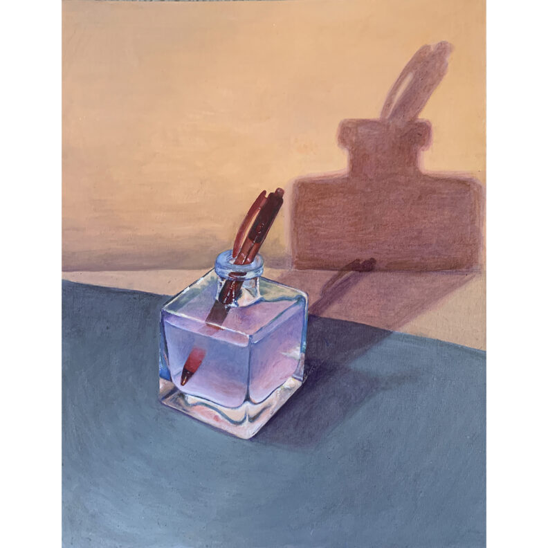 Pen in a bottle of liquid