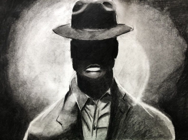 Moody charcoal drawing