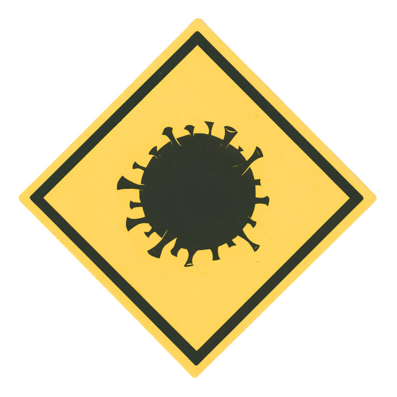 Caution sign of coronavirus