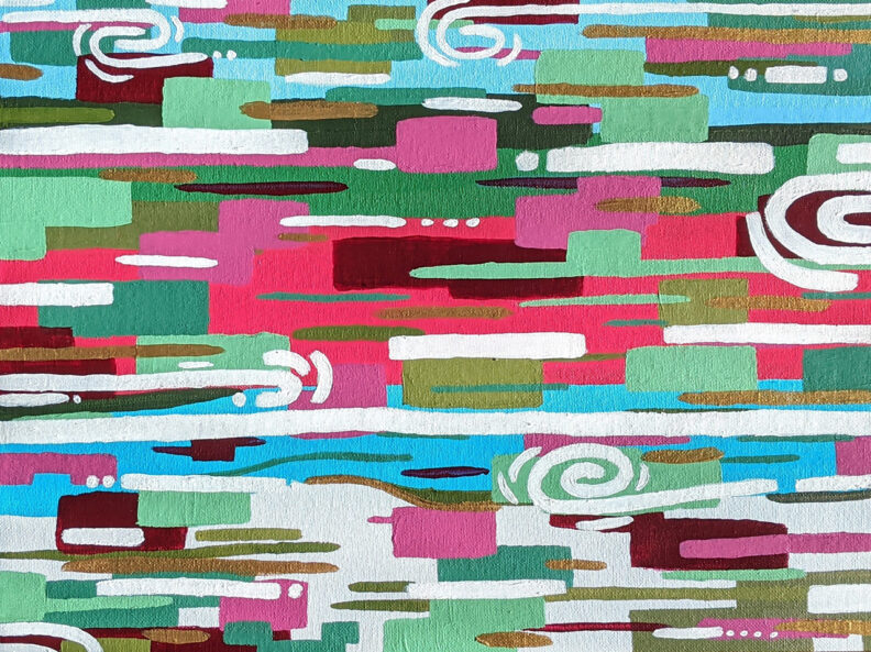 Abstraction with horizontal paint strips