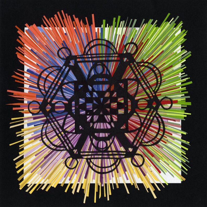 Radial color wheel collage