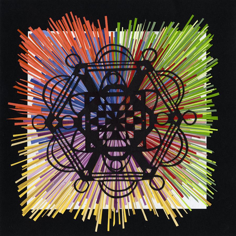 Radial color wheel collage