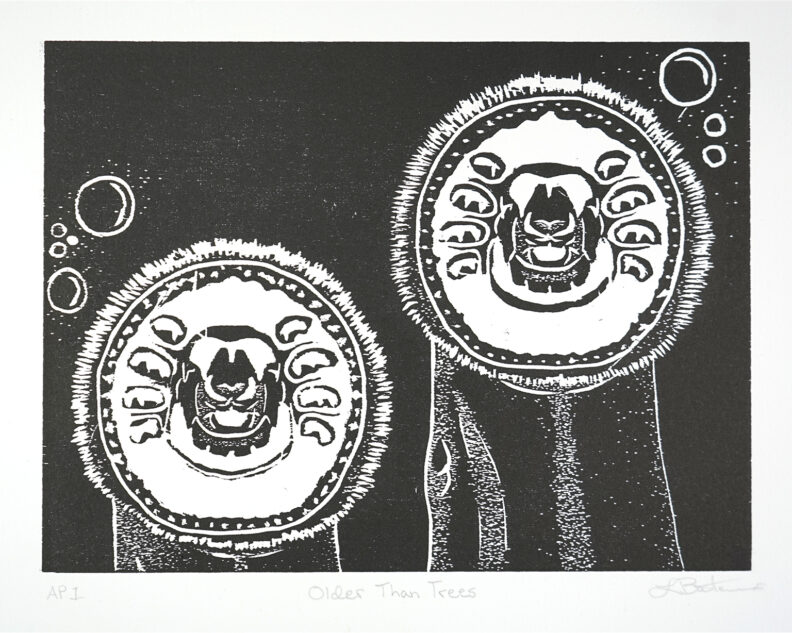 Two weird sea creatures or lampreys.