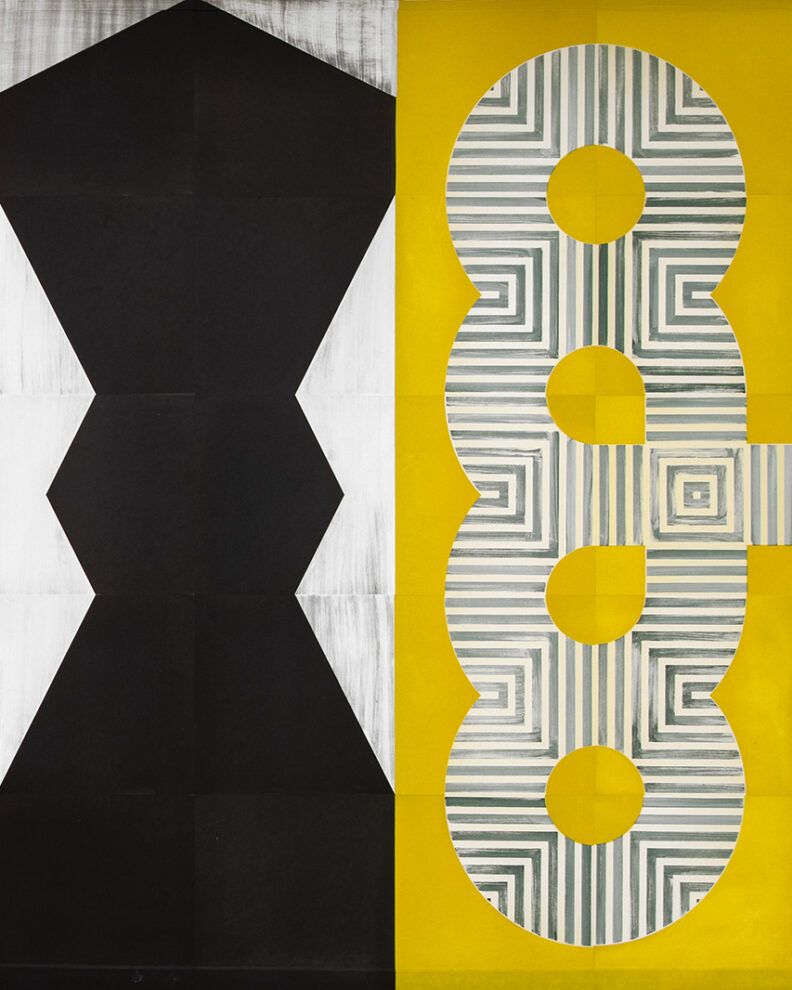 Detail of Chris' wall installation of modular prints.