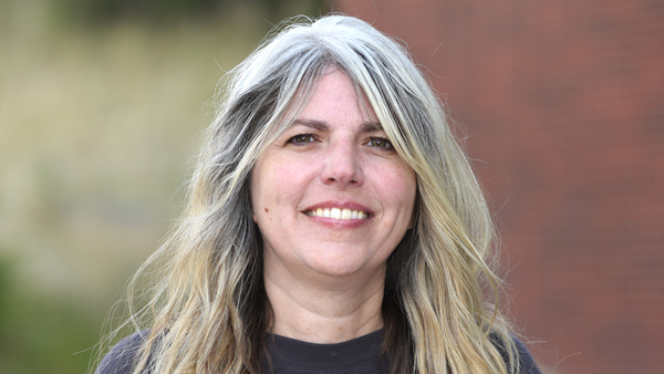 Jen outside the Allen Center on the WSU campus.