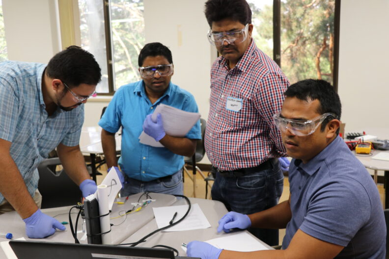 People learning during a session.