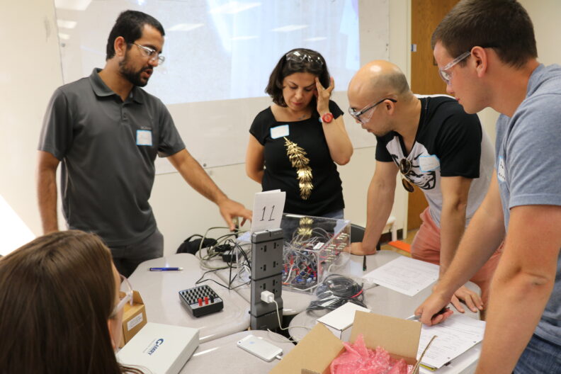 People learning during a session.