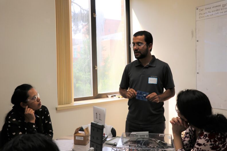 People talking during the session.