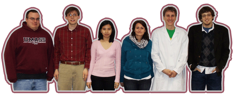 Inaugural picture with photoshopped outline taken in Kevin's first semester at UMass Amherst (Spring 2011, from left-to-right: Jesse, Tom, Kim, Renita, Stan, Bill)