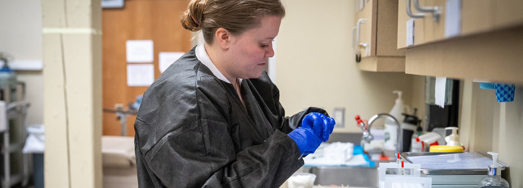 Researcher in lab working