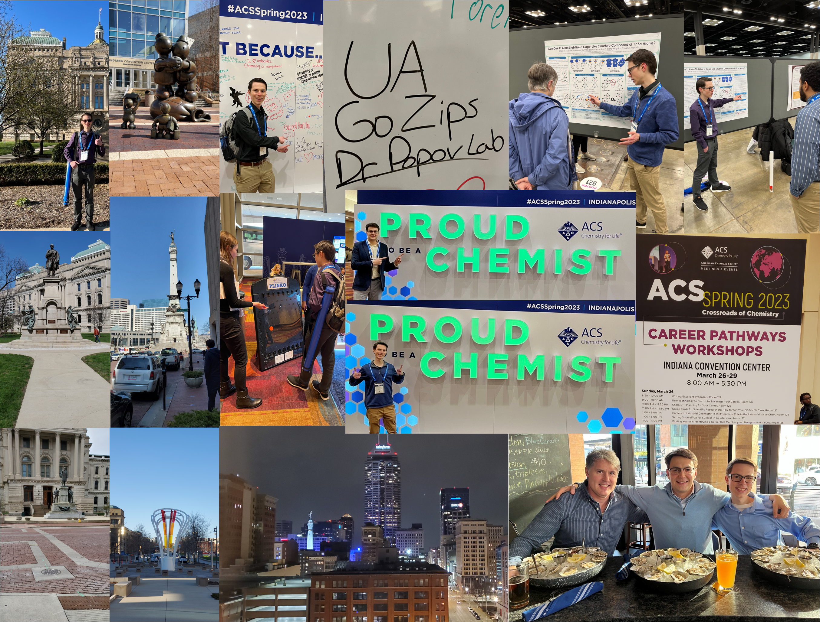 Highlights of the ACS Spring 2023 conference in Indianapolis. Center text: Proud To Be a Chemist.
