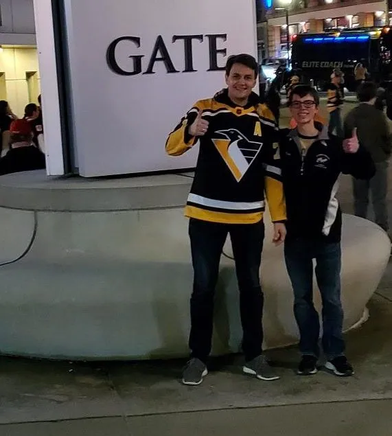 Chad and Ivan in front of the PPG Paints arena